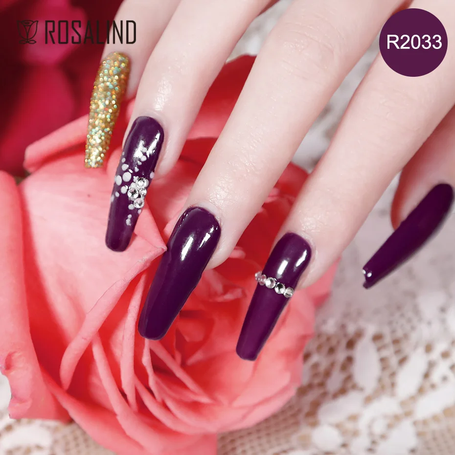 ROSALIND Nail Gel Polish Stylish Purple Cat Eye Nail Polish Semi Permanent Soak Off UV Lamp Base Top Coat Varnish DIY Design