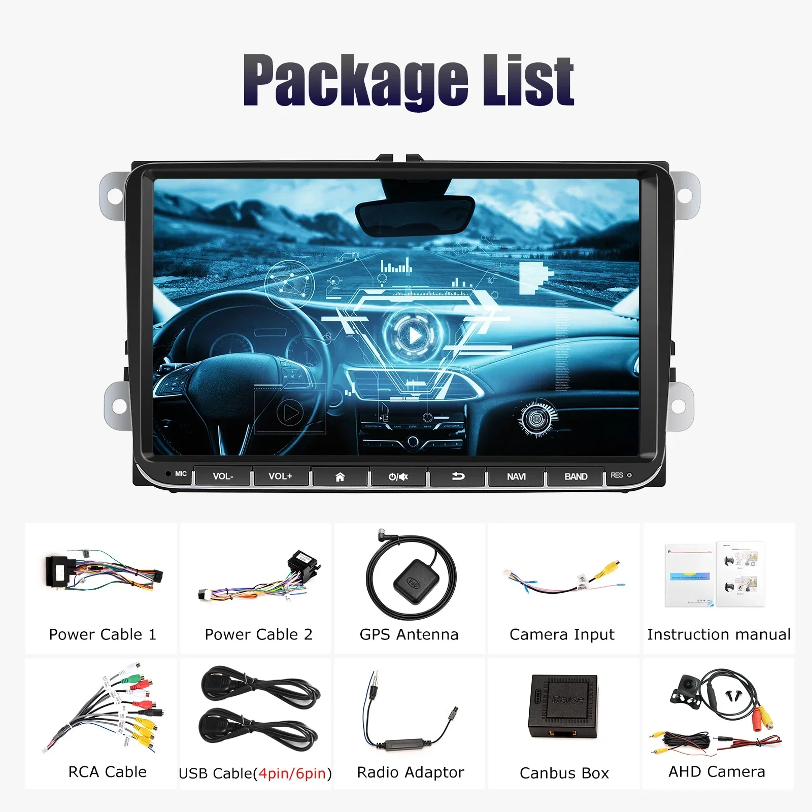 Android 15 CarPlay Autoradio 9 Inch Voor Volkswagen VW Golf Passat JETTA Skoda SEAT Auto Intelligent Systeem 2din GPS Autoradio ﻿