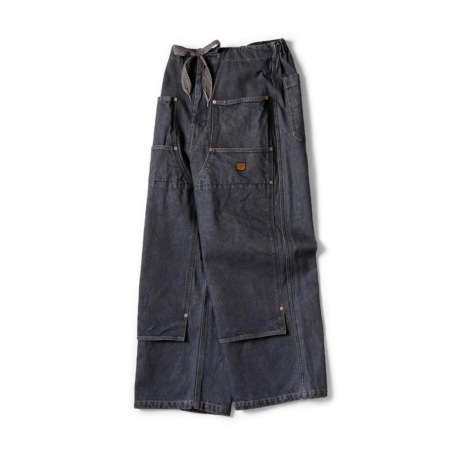 

2024 KAPITAL casual denim drawstring large pocket casual logging pants KZ994