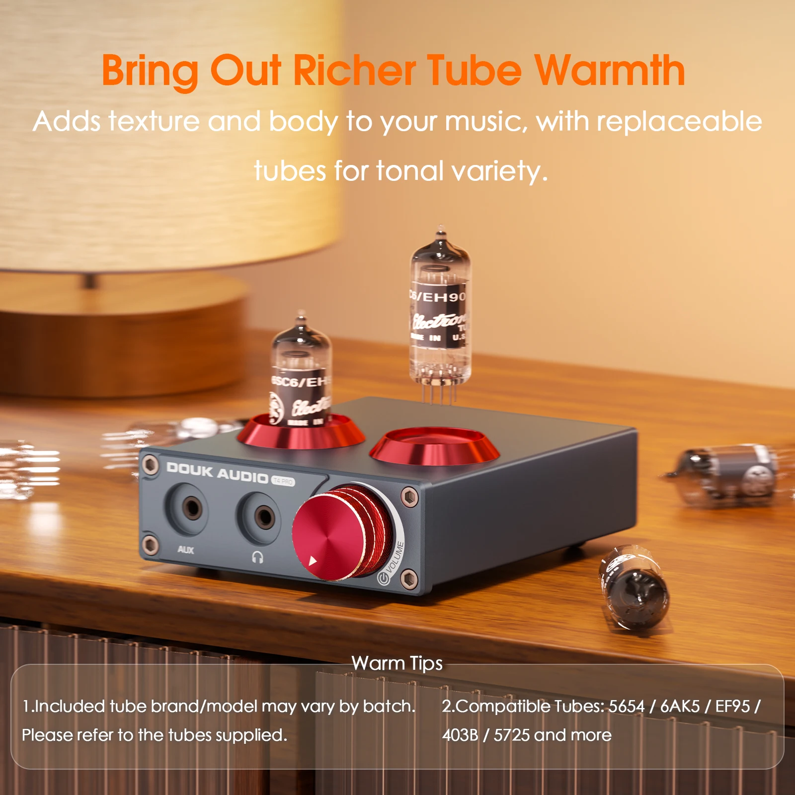 Douk Audio Mini 6CS6 Lampowy Przedwzmacniacz Gramofonowy do Gramofonów, Telefonu/PC/MP3/TV, Domowy Wzmacniacz Audio Stereo, Wzmacniacz Słuchawkowy — zdjęcie produktu 3