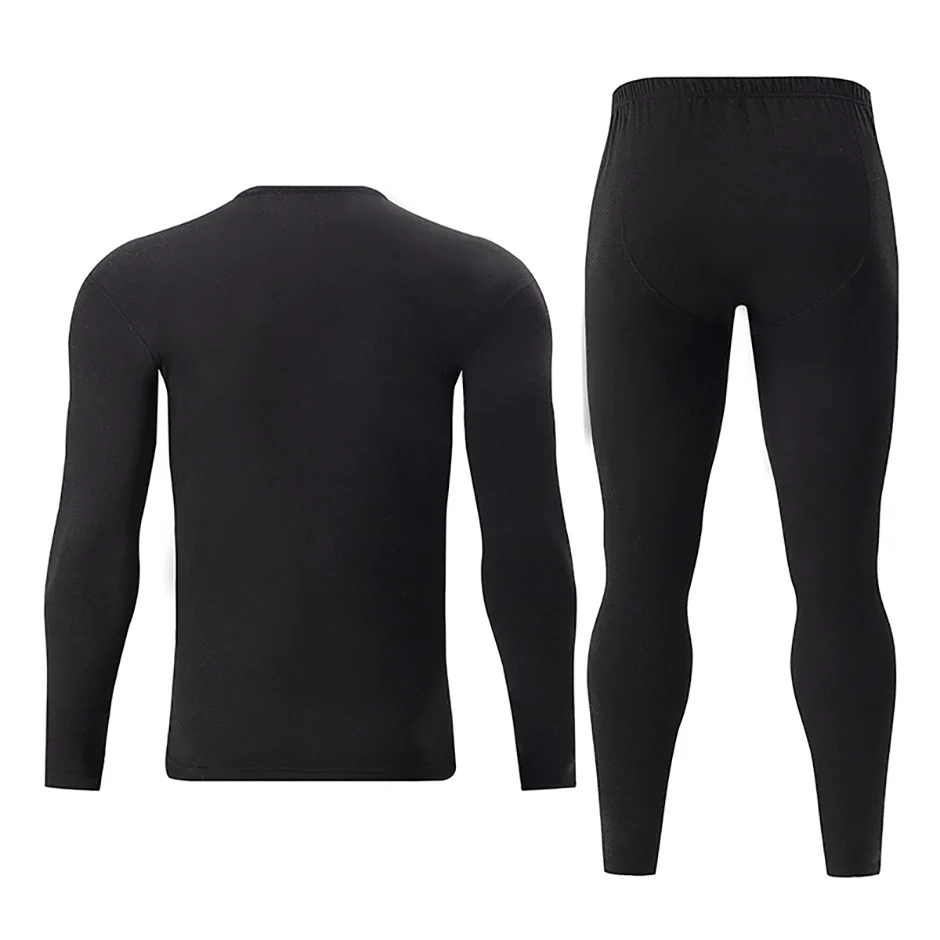 2/4 Stück Herren Einfarbig Einfache Herbst Und Winter Thermo-unterwäsche Bequeme Und Lässige Bottoming Unterwäsche Teenager Pyjama – Detail 5
