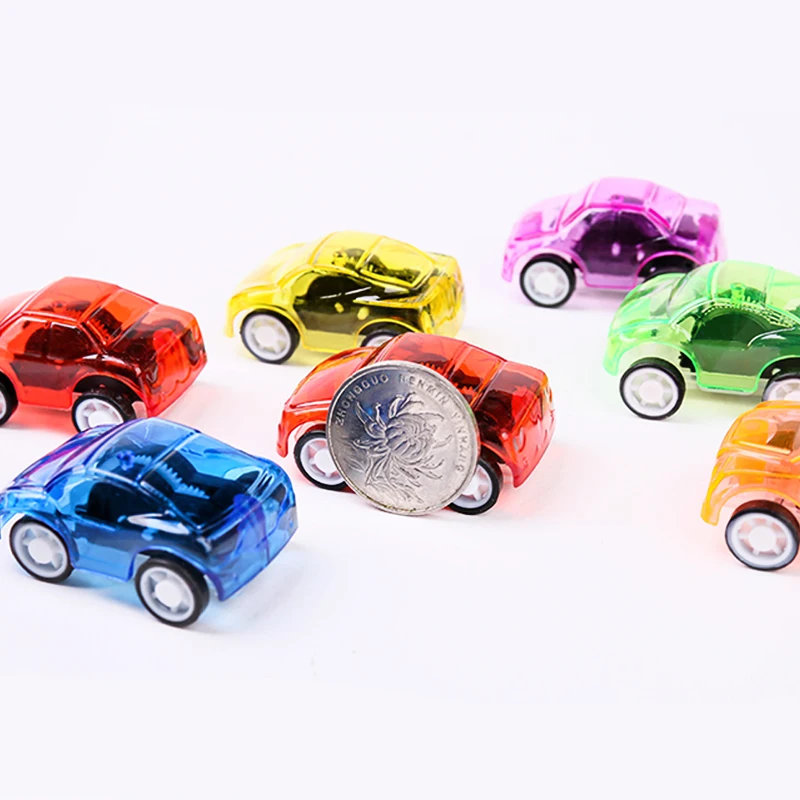 1-5pcs Baby Creative Mini Plastic Car Toy Car Set Cute Children Color Transparent Pull-back Car Model Game Toy Kindergarten Gift