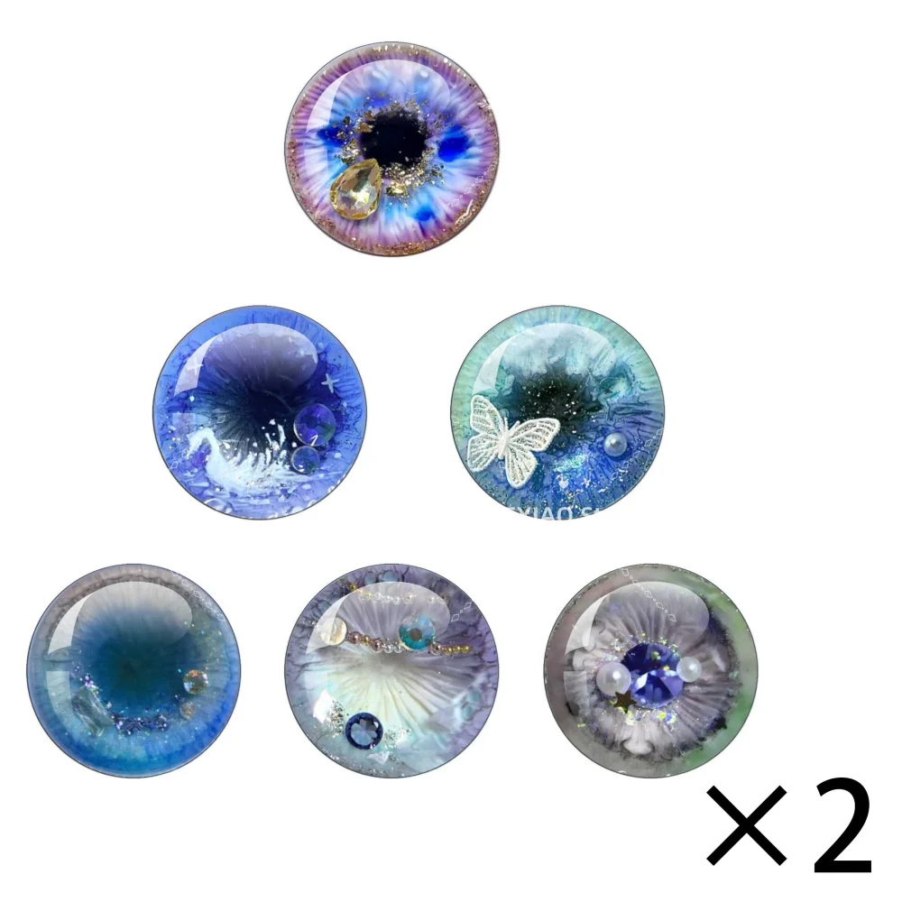 

Blyth Doll BJD Toy Anime Glass Eyes 12pcs Round Glass Dragon Cat Eyes Cabochon Charms Accessory DIY Blythe Doll Eyes Pattern