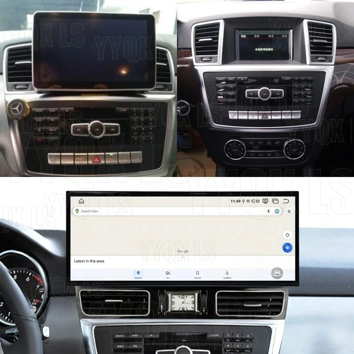 

15,8-дюймовый мультимедийный проигрыватель с сенсорным экраном, Android CarPlay, GPS-навигацией для Mercedes Benz GLE GLS 2015-2018
