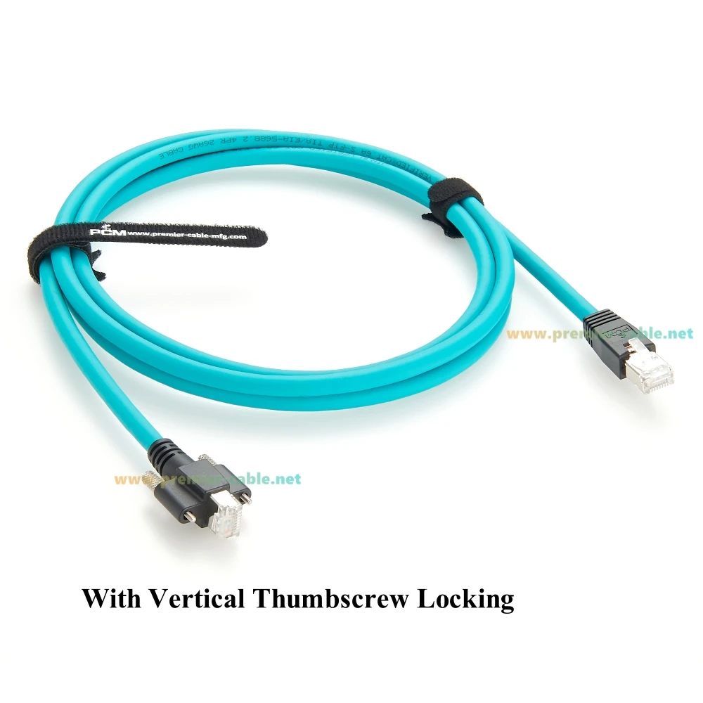 RJ45 Cat6A GigE Vision Camera Cable RJ45 Male to Male Industrial Ethernet High Flex Shield With Screw for Machine Frame Grabber