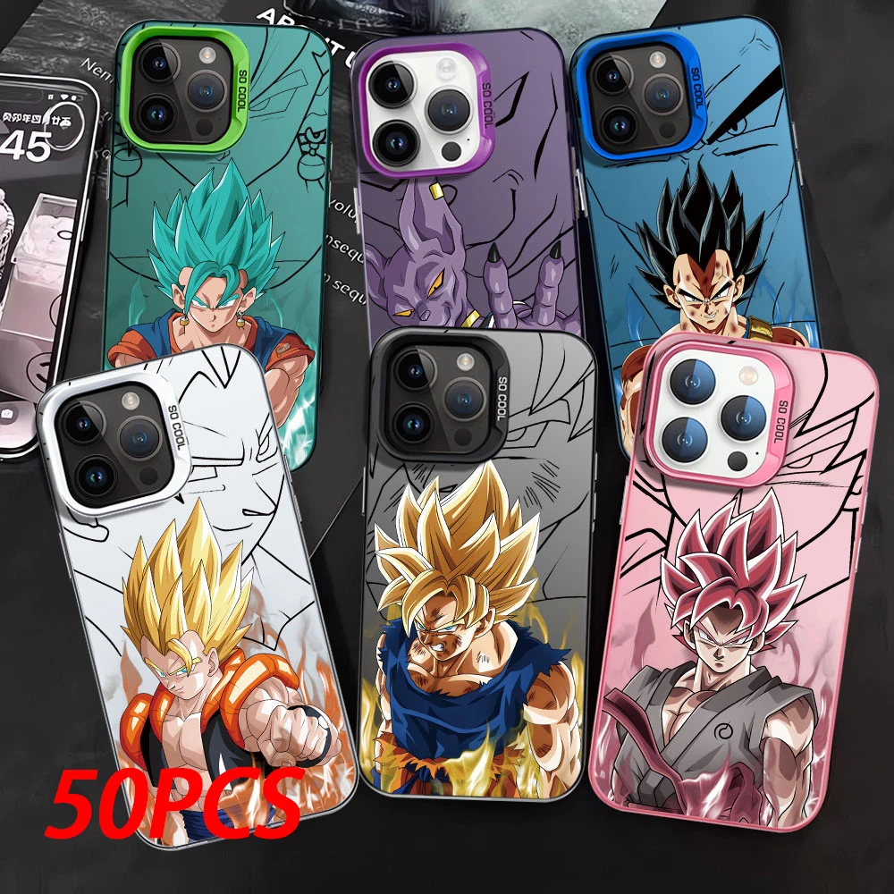 50Pcs Anime D-Dragons Balls For iPhone 16 15 14 13 12 Pro Max 12 11 XS 7 8 Plus Phone Case Silicone Shockproof Matte Back Cover