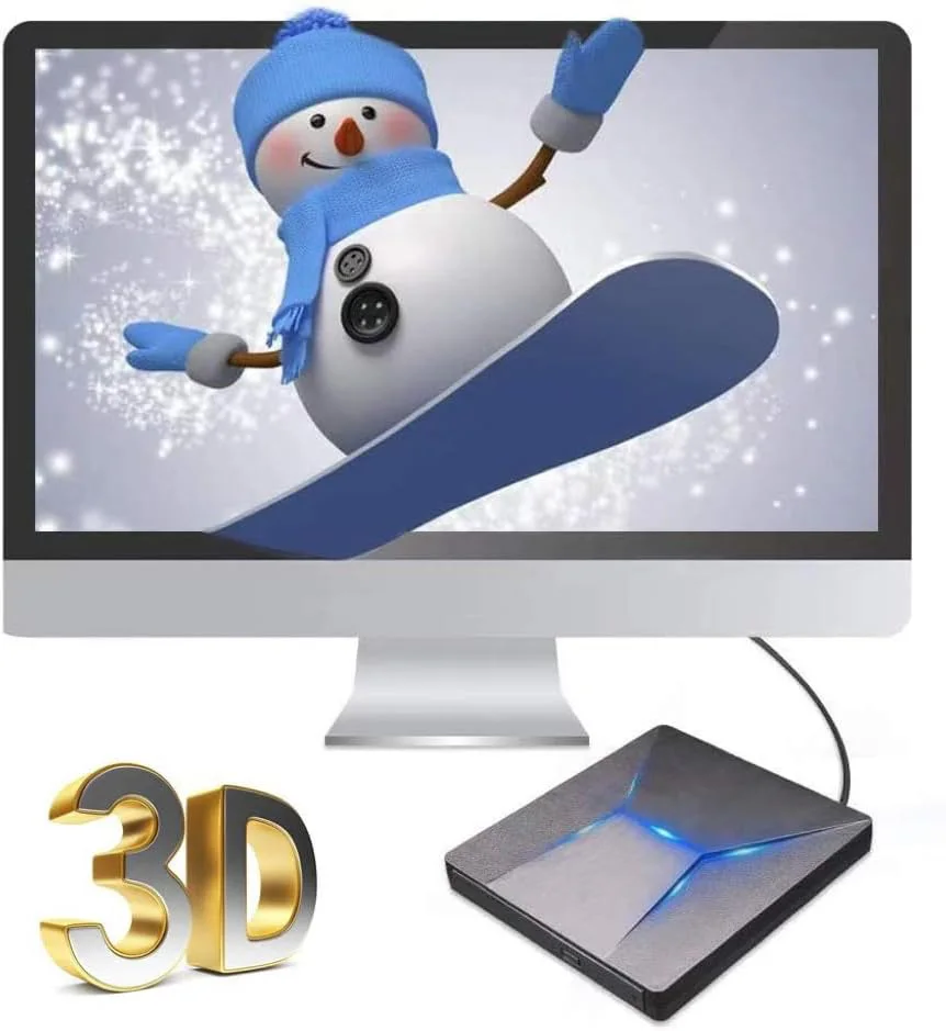 USB 3.0External Blu Ray Drive Burner Type-C DVD/CD/BD Player Player BD-Combo Writer Compatible with Windows/MacOS/Linux/Laptop