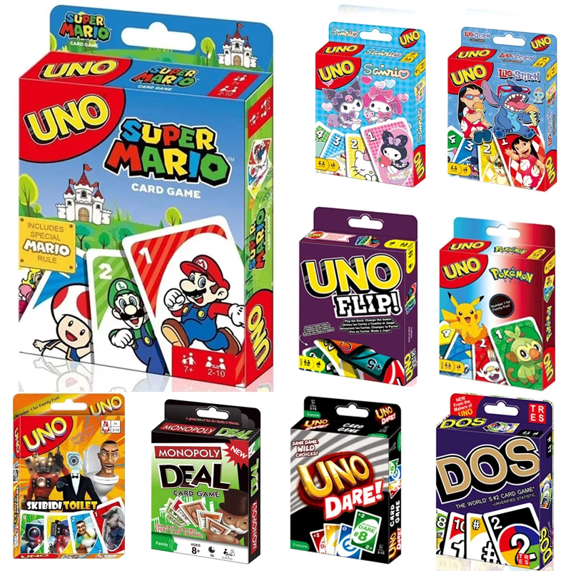 ONE FLIP! Board Games UNO Cards Harry Narutos Super Mario Christmas Card Table Game Playing for Adults Kid Birthday Gift Toy