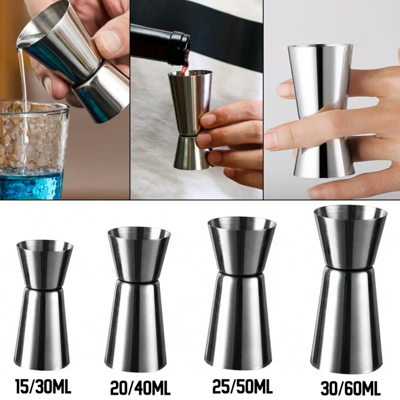 Stainless Steel Measuring Cup Cocktail Shaker Peg Measurer Jigger Dual Shot Drink Alcohol Capacity Shaking Bottle Party Bar Tool