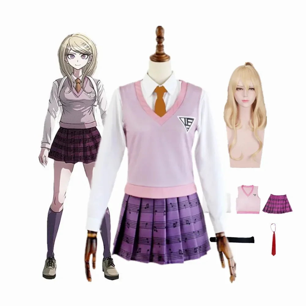 

Anime Danganronpa Kaede Akamatsu Dress Uniforms Set Cosplay Costumes With Wig