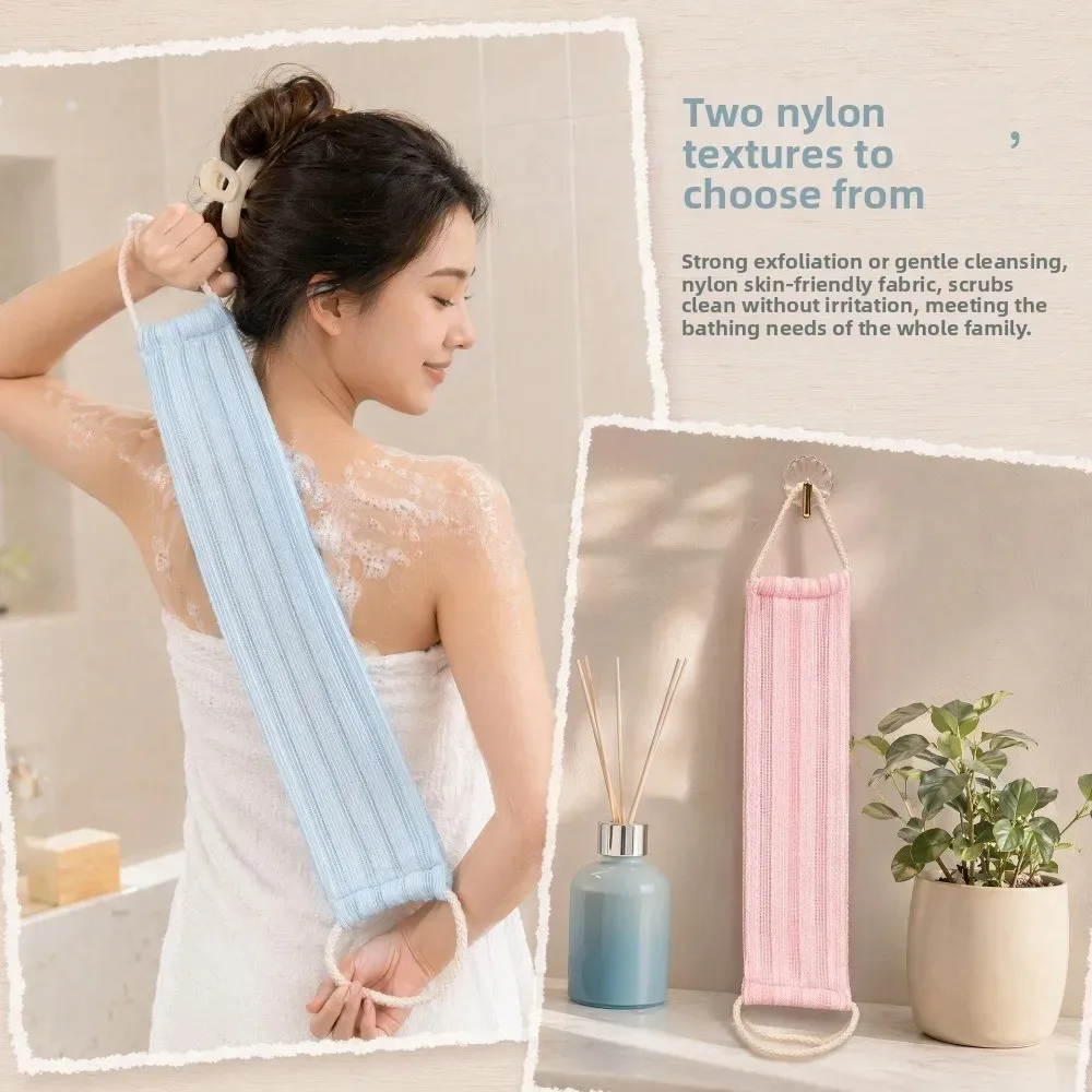 Exfoliating Back Scrubber Strap Shower Bath Towel Double Sided Body Scrub Wash Cloth Long Strip Bath Exfoliator Skin Deep Clean
