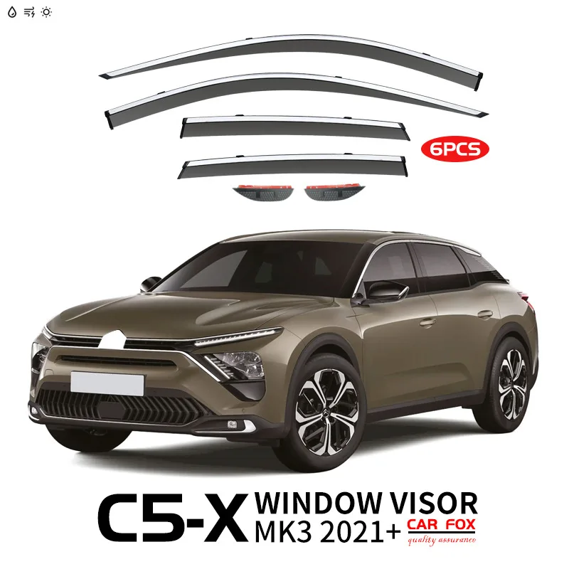 

For CITROEN C5 C5X 2008-2021 Car Window Visor Awning Shelters Windshield Side Window Rain Sun Shade Auto Accessories Car Styling
