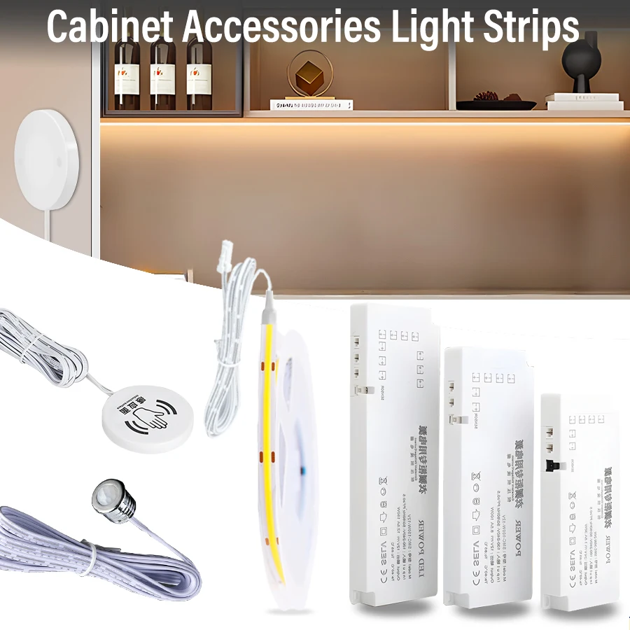 

Светодиодная лента Cob 24 В Streifen Licht Netzteiladapter Dupont Port 24w-150weken Schrank dringen ден Holz Glas Sensor Dimm