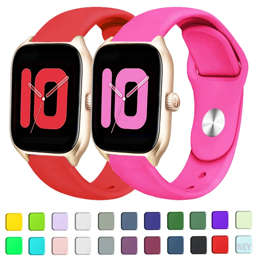 20 มม./22 มม.สําหรับ Amazfit GTS 4/3/2e Mini GTR 4/3/Pro/2 42 มม.47 มม./GTR 2e correa สร้อยข้อมือกีฬาซิลิโคน bip-U-S-lite สายคล้อง