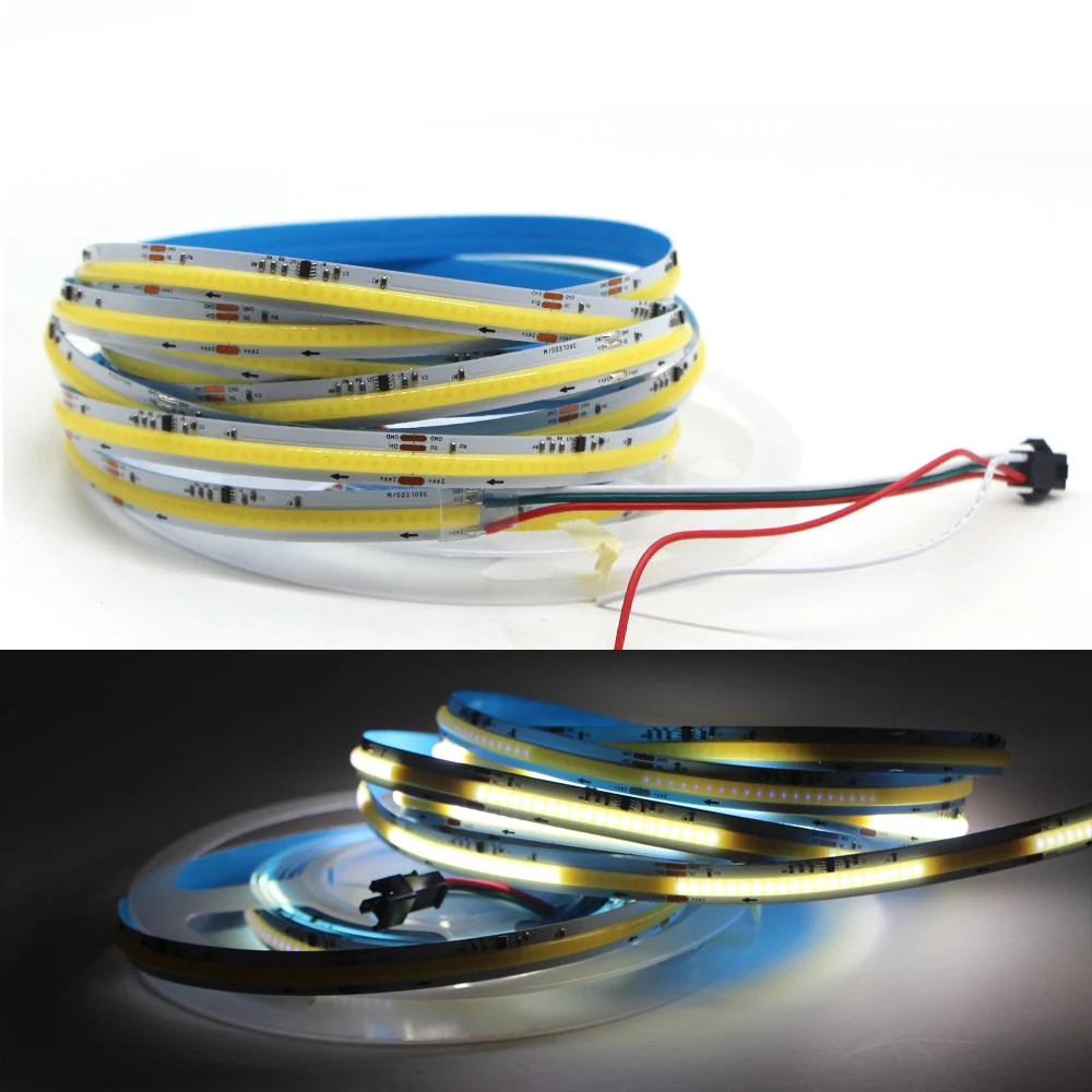 5m 10m WS2811 COB LED Strip Running water Light Horse Race Lamp 360Leds/m With Backflow Marquee White Nature Warm White DC24V