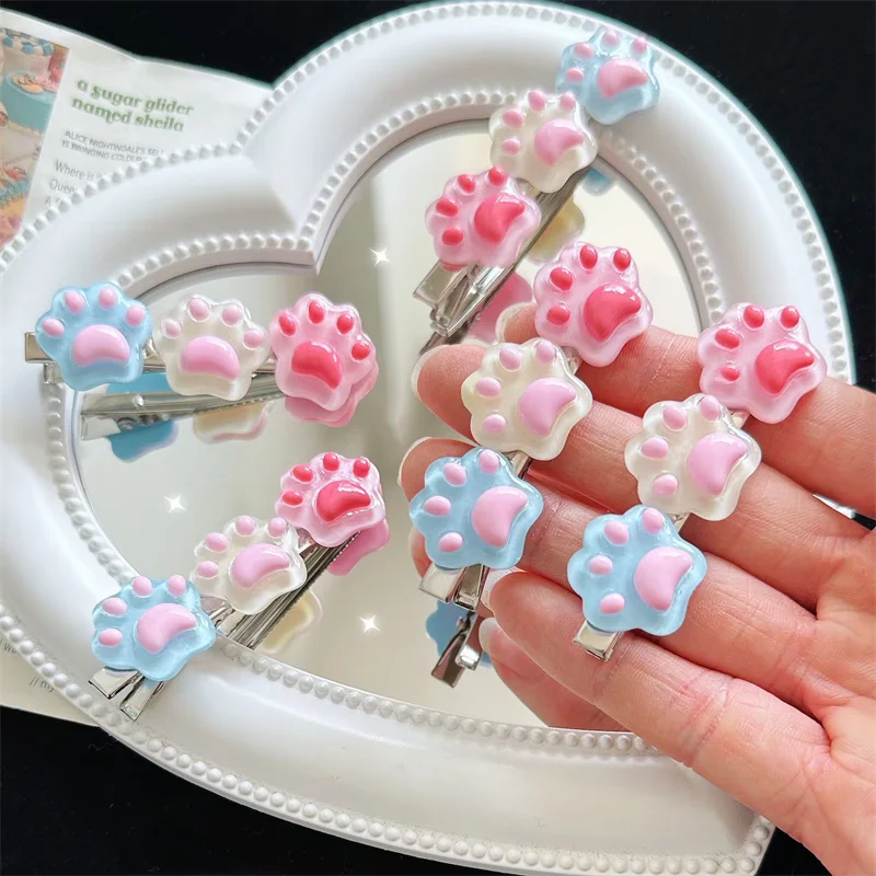 Cartoon Pet Cat\'s Paw Hairpins Pet Dog Bows Hair Clips for Puppy Dogs Cat Yorkie Teddy Pet Hair Decor Pet Supplies