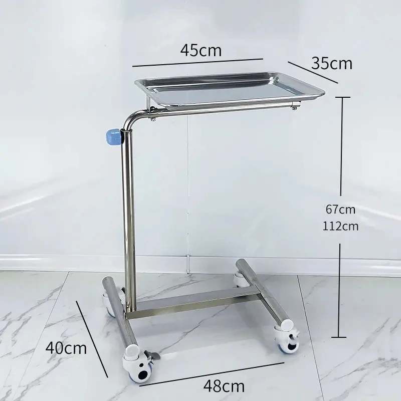 Thickened Stainless Steel Trolley Medical Rack Barber Shop Trolley Hospital Surgery Tray Trolley Beauty Salon Auxiliary Cart