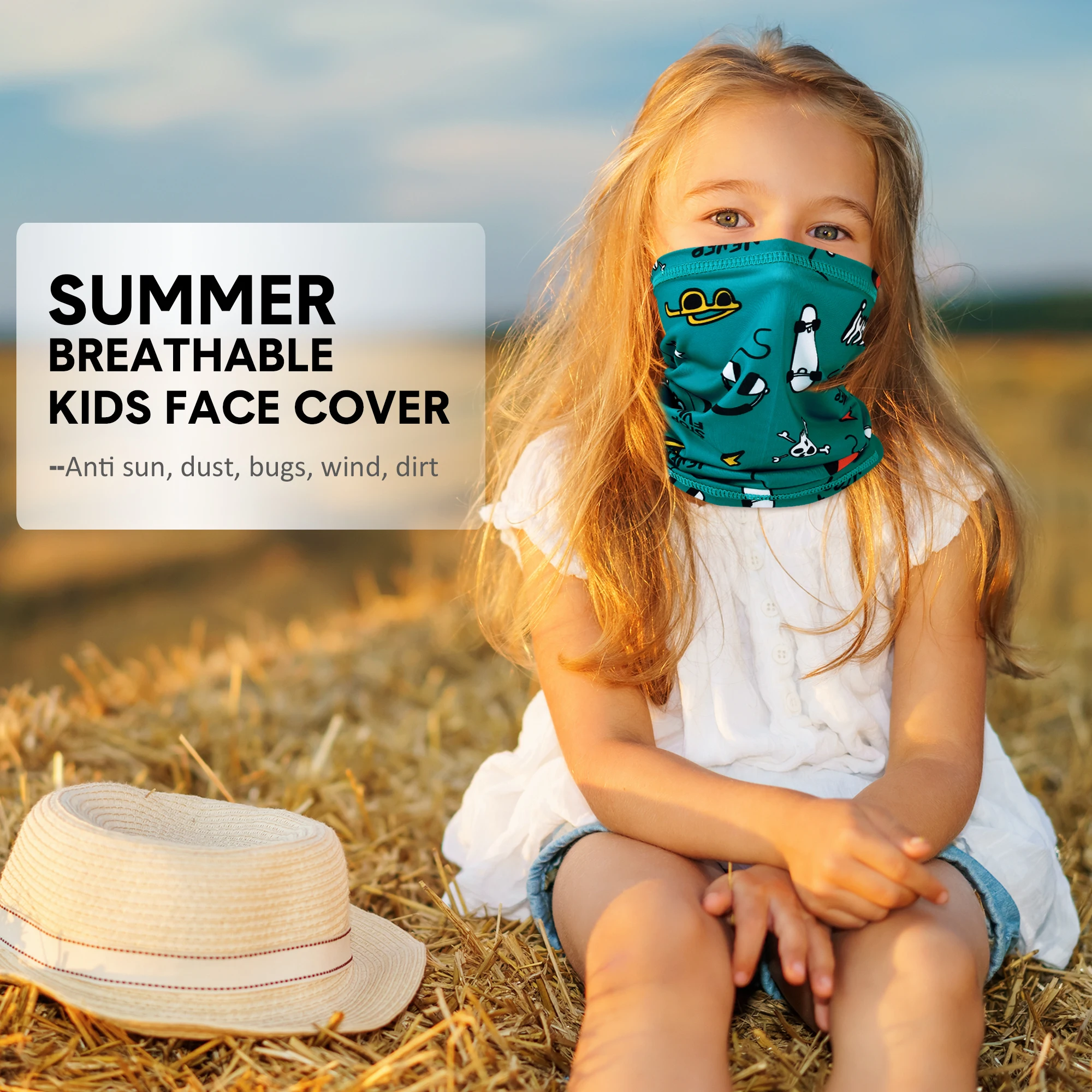Outdoor Children\'s Bandana Breathable Protection UV Sun Protection Windproof Sports Hiking Cycling Boy Girls Mask For Summer