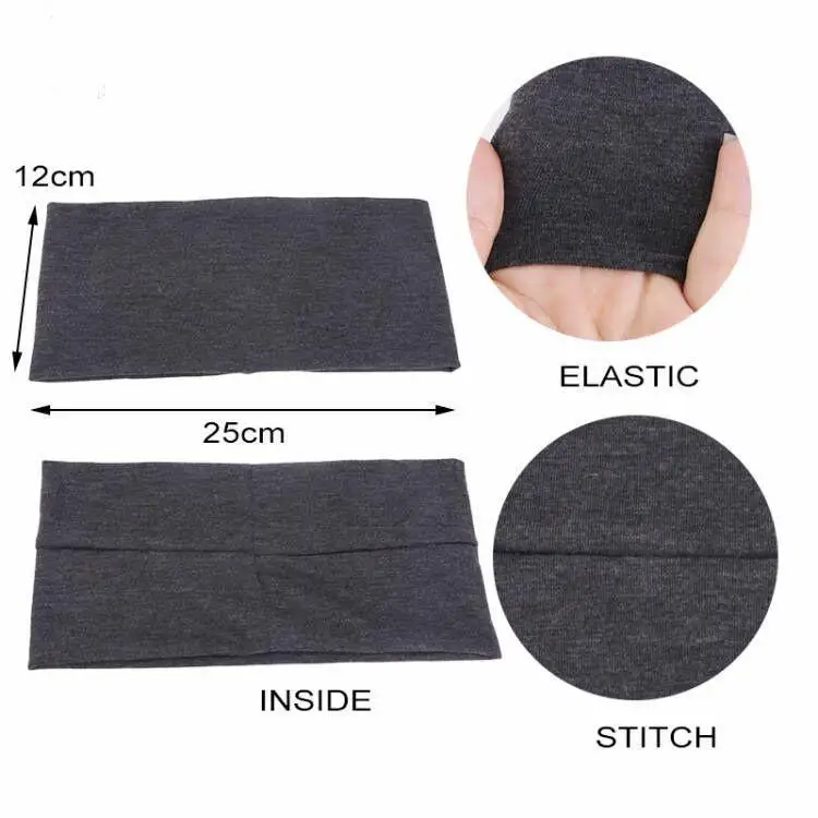 Unisex einfarbiges, verbreitertes, elastisches Yoga-Übungs-Stirnband, Laufen, Radfahren, Outdoor-Sport, Schweißband – Detail 3