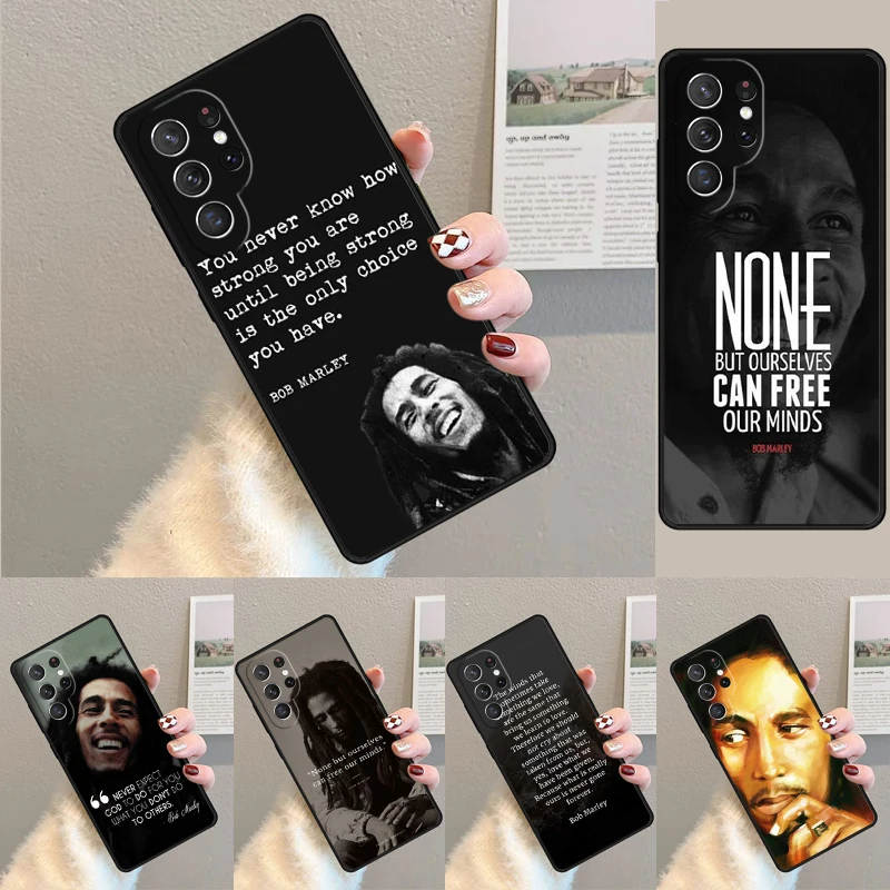 Cover For Samsung Galaxy S24 Ultra S21 S22 S8 S9 S10E Note 10 20 Plus FE S23 Bob Marley Quotes Rasta Reggae Phone case Coque