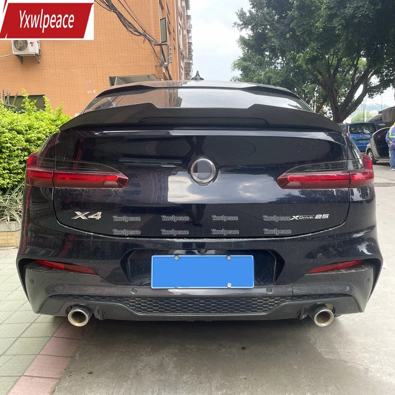 

For BMW X4 G02 Spoiler 2018 2019 2020 2021 2022 2023 PSM Style Real Carbon fiber Rear Trunk Lip Spoiler Car Accessories