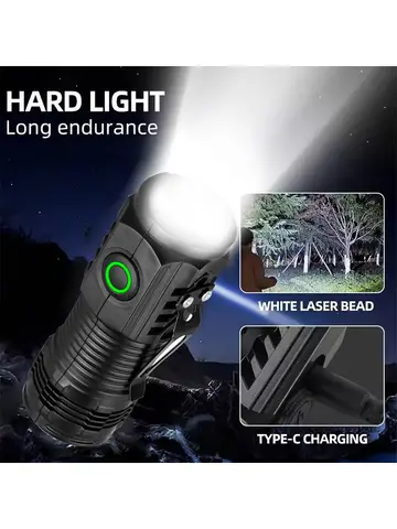 New Ultra Powerful Flashlight 3 Core LED Mini Tactical Flashlight Rechargeable High Power LED Torch Metal Pen Clip Hand Lamp