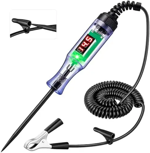 

LED Test Light 3-48V Digital Voltmeter for Cars, Auto Circuit Tester with Polarity Indicator & Stainless Probe