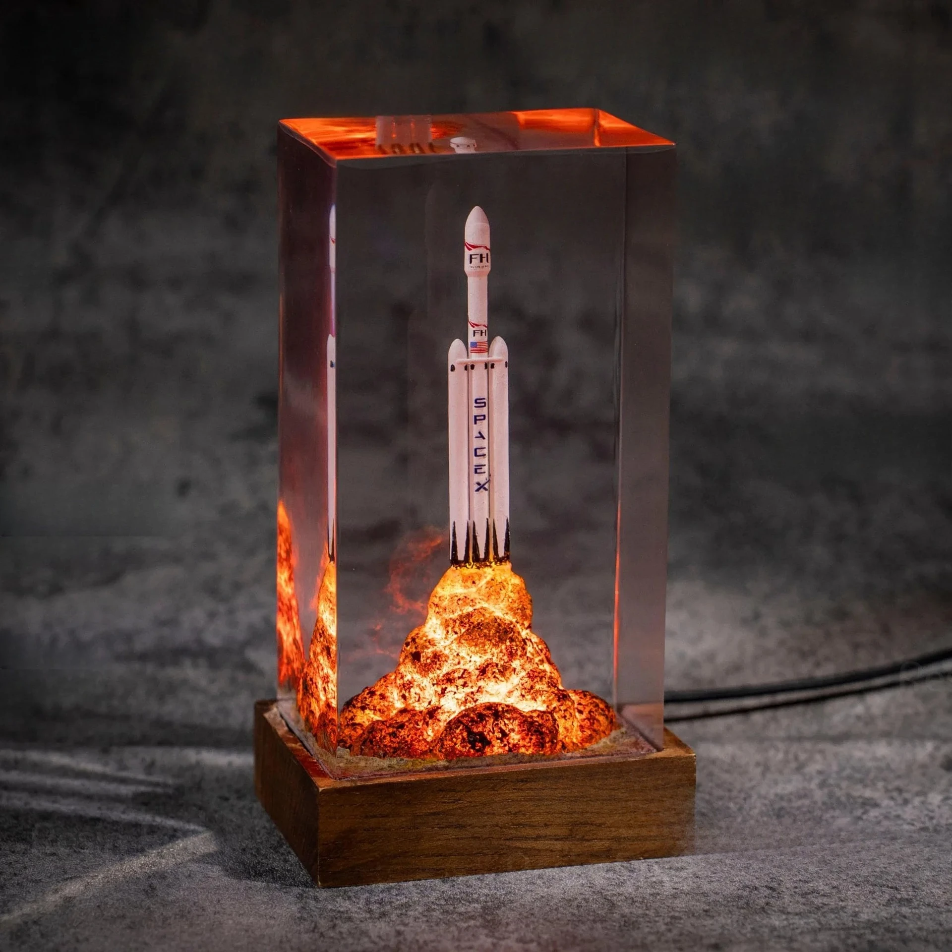 

Rocket Launch Epoxy Light Diorama Men's Gift Ornament