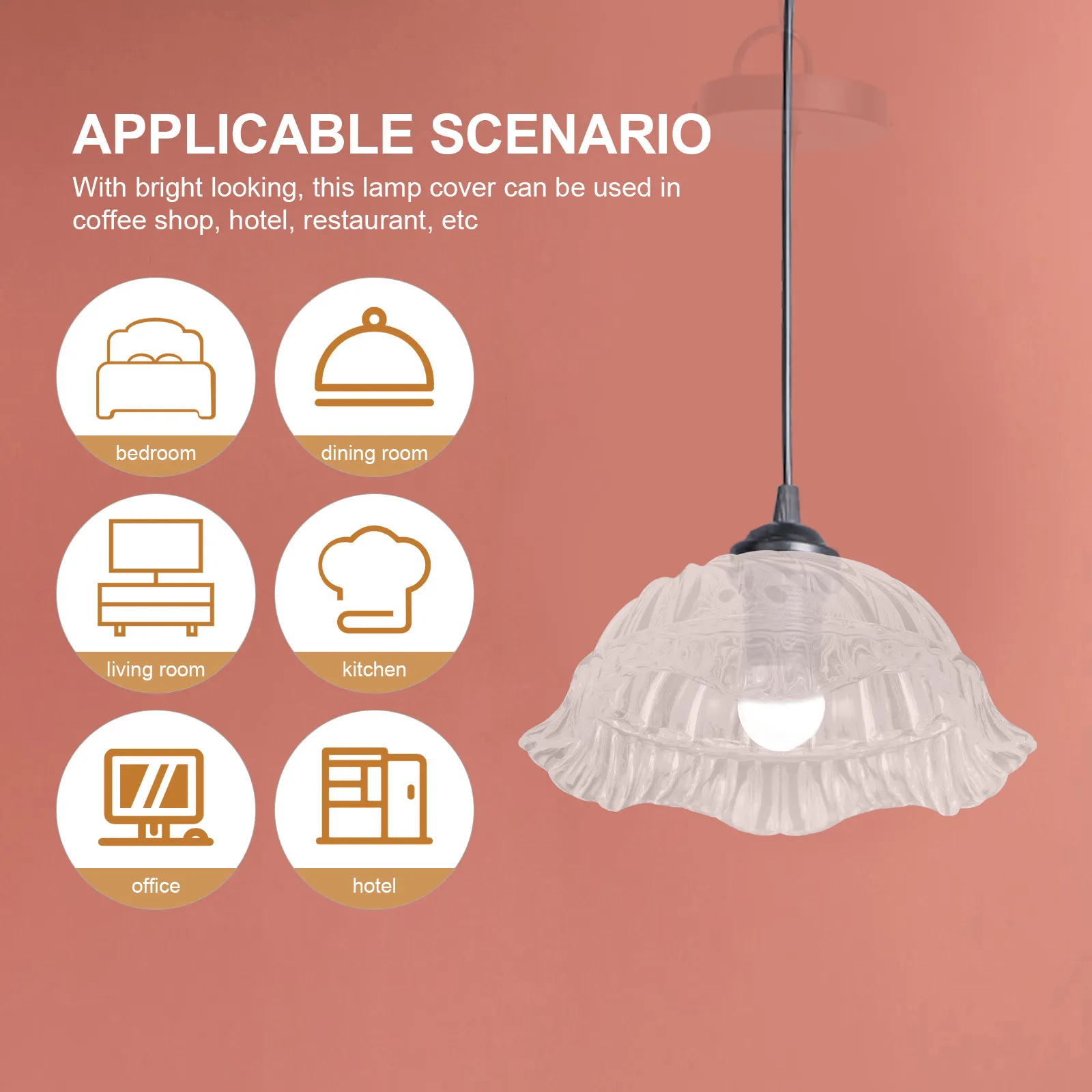 Glass Flower Lampshade Modern Simple Design for Ceiling Pendant Vanity Lamps Quick Install Safety Dry Places Glass Lamp Shade