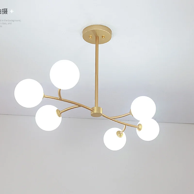 

Modern hanging lamp light LED dinning bed room bedroom foyer round glass ball black gold nordic simple modern pendant light lamp