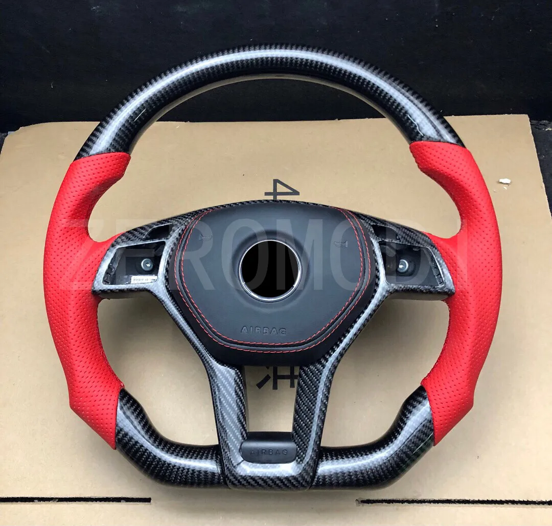 Custom Carbon Fiber Steering Wheel For Benz CLS63 C63 E63 A45 AMG CLA250 CLA260 W211 W212