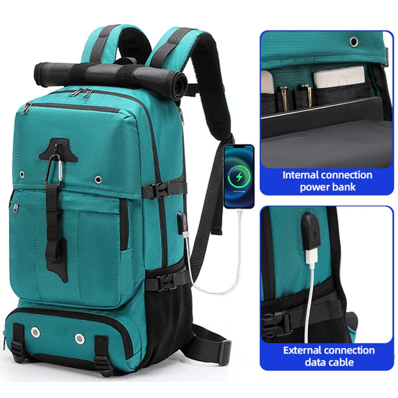 

Travel Backpack for Men Women Large Carry On Bag with Shoes Pocket USB Charging 17 Inch Laptop Bags Climbing Hiking Rucksack