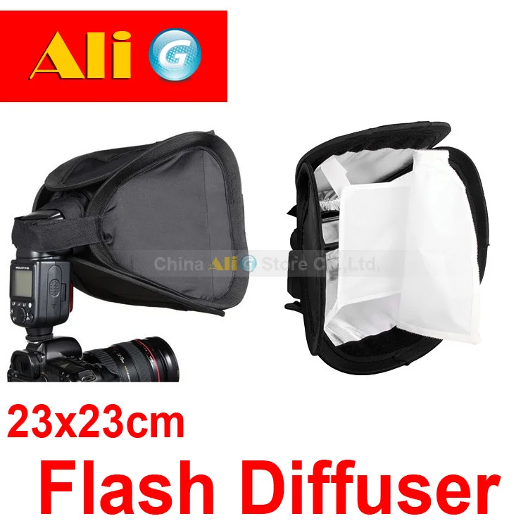 23x23cm Camera Flash Light Diffuser Soft Box for Nikon SB600 SB800 SB900 for Canon 430EX 580EX for YONGNUO YN-560 YN565 Softbox