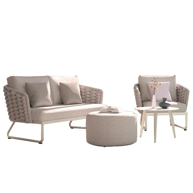 Outdoor villa terrace dining table and chairs garden courtyard rain protection and sun protection