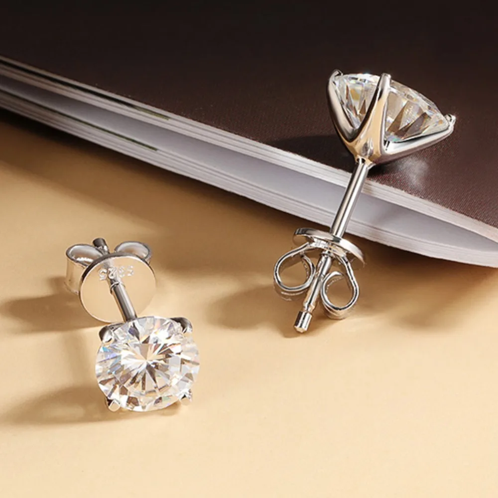 Thumbnail 4 - #18 Trending Moissanite Stud Earrings Right Now