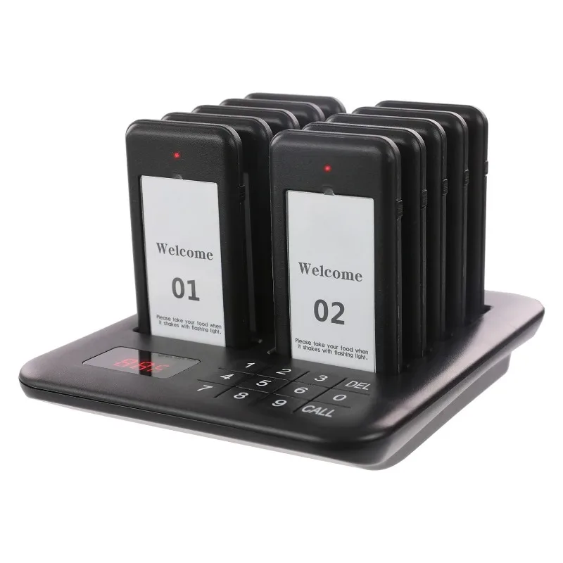 Wireless Restaurant Pager System Guest Customer Waiter Queue Calling Paging Beeper Pager Buzzer for Food Court Cafe Beach Bar