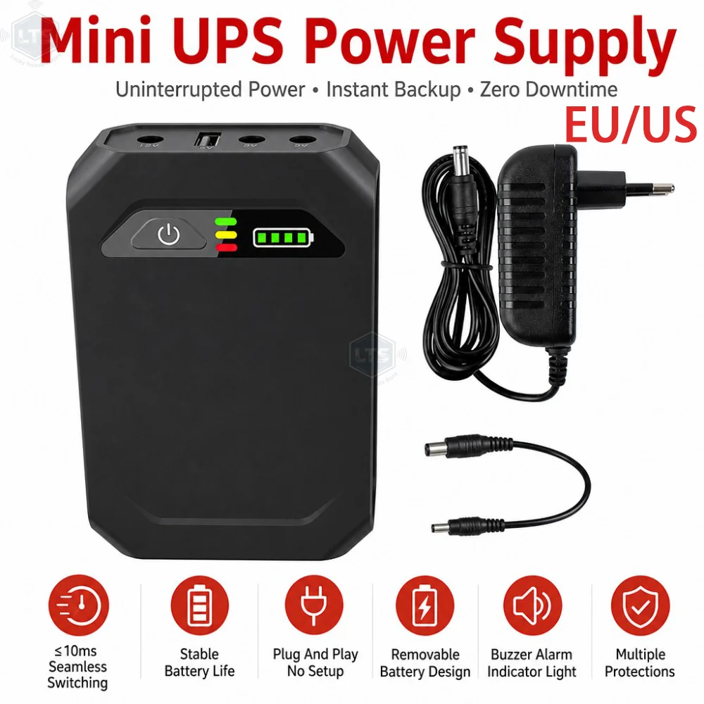10400mAh Uninterruptible DC Power Supply 5V 9V 12V Output Emergency Backup Battery Box For Router Modem CCTV And Monitor Device
