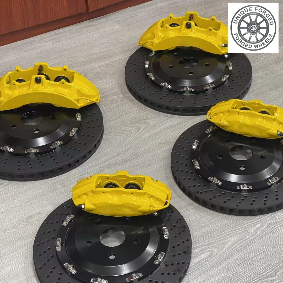26 Style V6 6 Piston Front & V4 4 Piston Rear Big Brake Kit Black Carbon Ceramic Disc Rotor