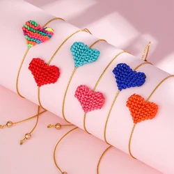 Love Heart Woven Wrap Friendship Bracelets Handmade Braided  Adjustable Casual Party Couple Friendship Birthday Gift