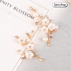 2Pcs Alloy Branch Flower Accessories Antiquity Hairpin Clothing Hair Accessories DIY Material