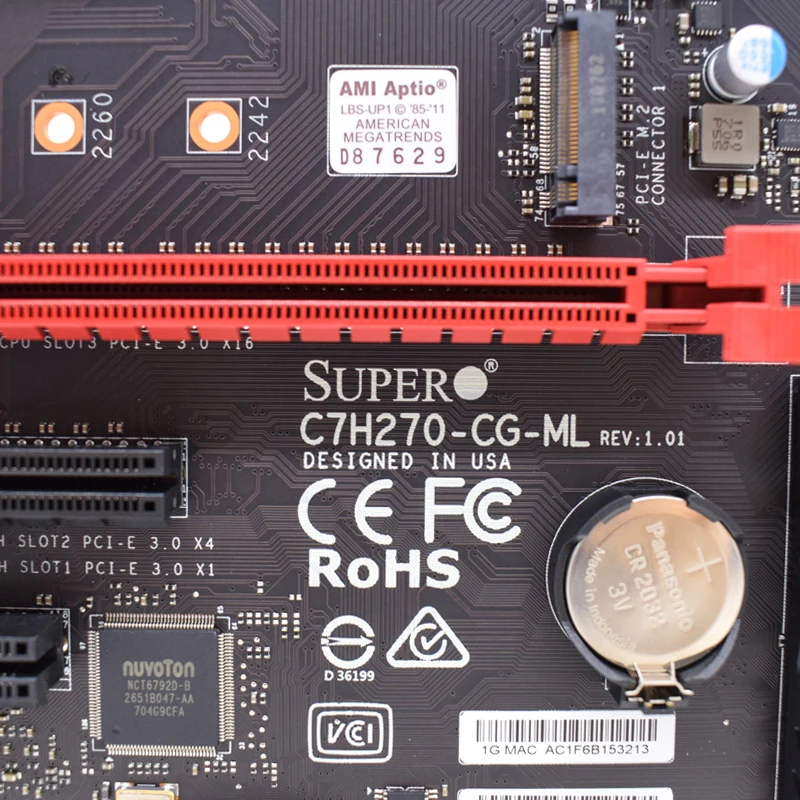 

Материнская плата Supermicro C7H270-CG-ML, поддержка процессоров i7-7700K, i5-7600, i5-6500, i3-7100, 4xDDR4 2400 МГц, 64 ГБ, HDMI, LGA1151, форм-фактор mATX