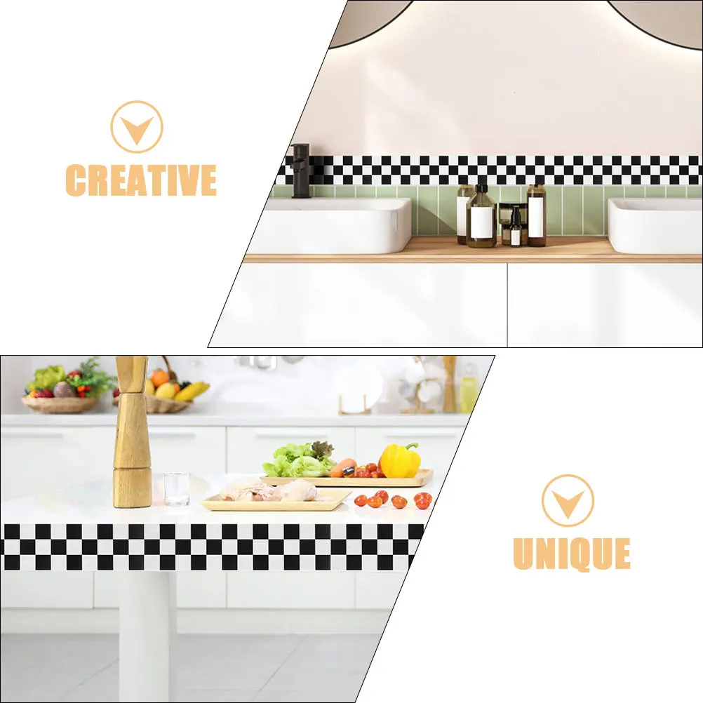 

3 Rolls Bathroom Wall Stickers Bulletin Board Accessories Blackboard Border Decal