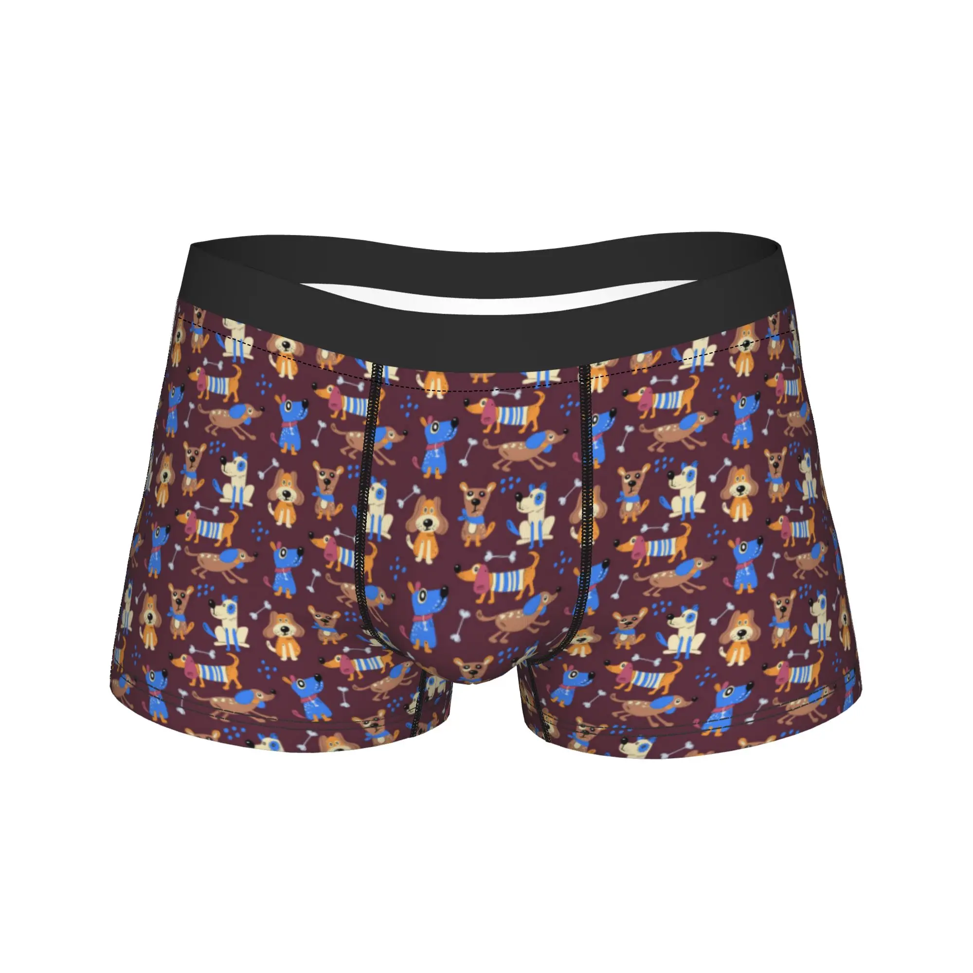 Cute Dogs Animal Cartoon Underwear  Design Trunk Quality Men Underpants Comfortable Shorts Briefs Gift Idea