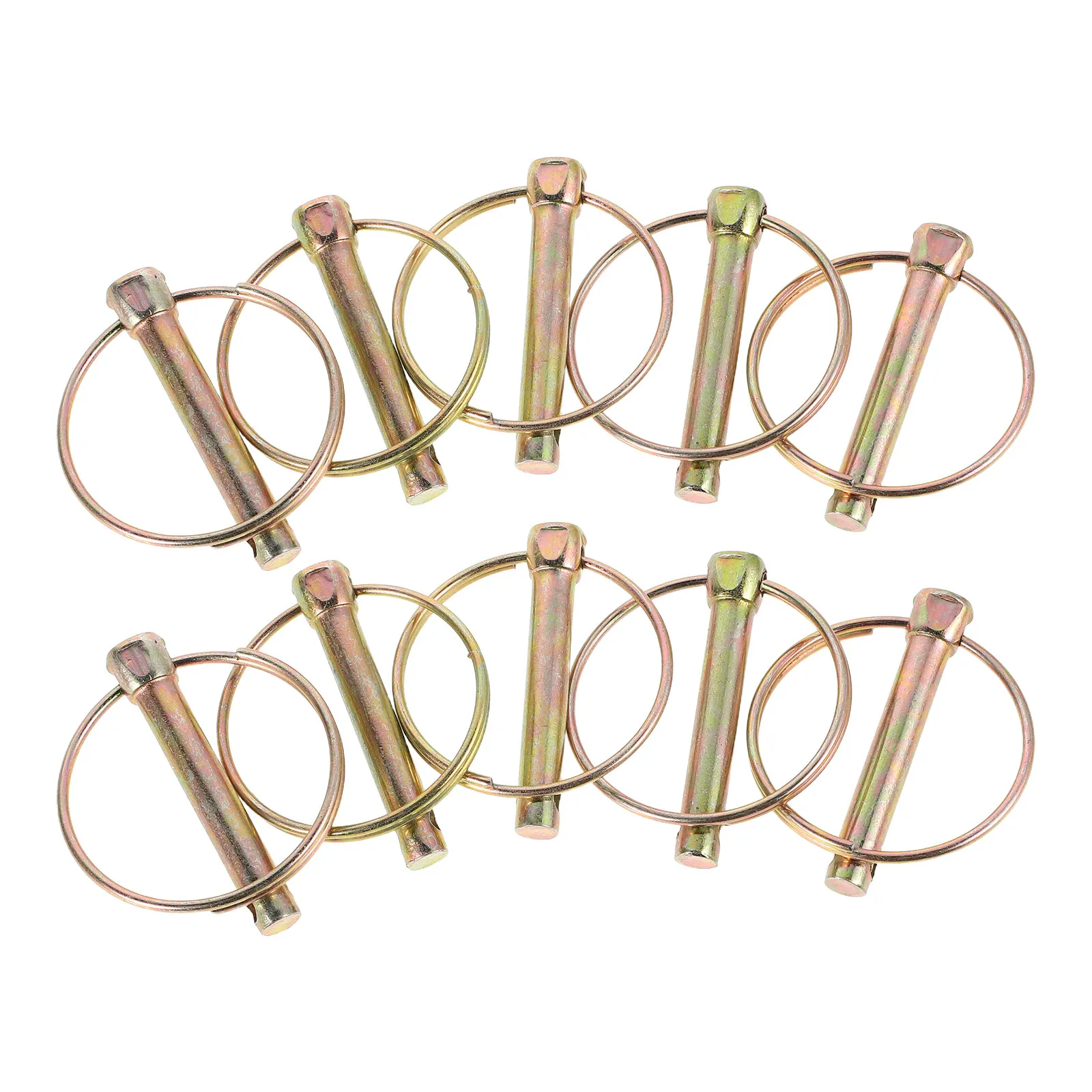

10Pcs Agricultural Vehicle Locking Pins Heavy Duty Round Linch Pins Secure Lock Clips for Tractors Trailers Mowers M10 Farm
