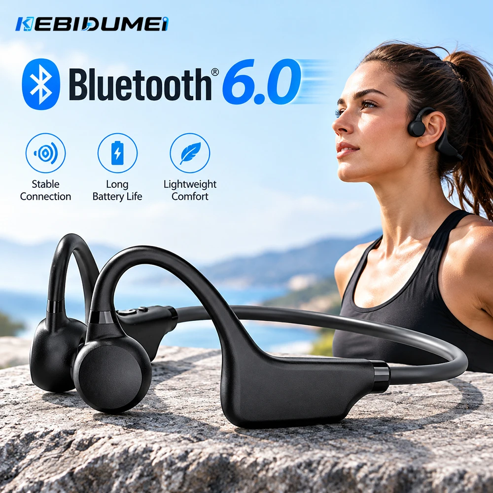 Open Ear Air Conduction Headphones - KEBIDUMEI Auricolari Bluetooth 6.0 a Conduzione