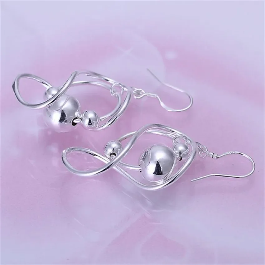 925 , fashion charm hook silver color earrings jewelry beautiful ladies women favorite wedding gift cute E071