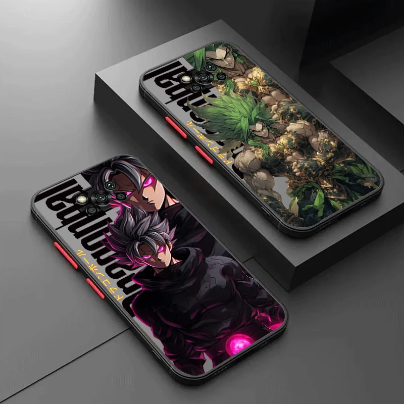 D-Dragon Ball Art Goku Frosted Translucent For Xiaomi Mi Poco X5 X4 X3 M6 M5S M5 M4 M3 F5 F4 F3 GT Pro 5G Funda Phone Case