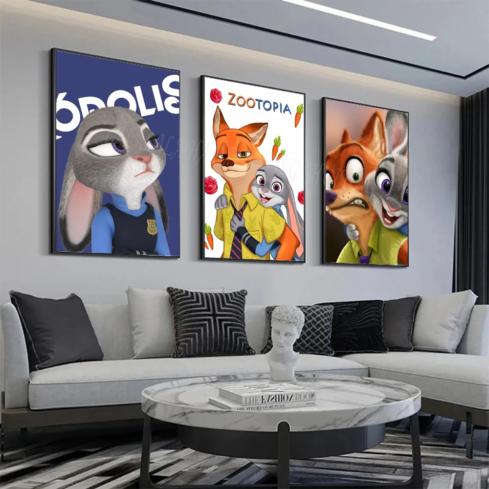 Miniso Disney Zootopia Poster Wall Art Home Decor Room Decor Digital Painting Living Room Restaurant Kitchen Art