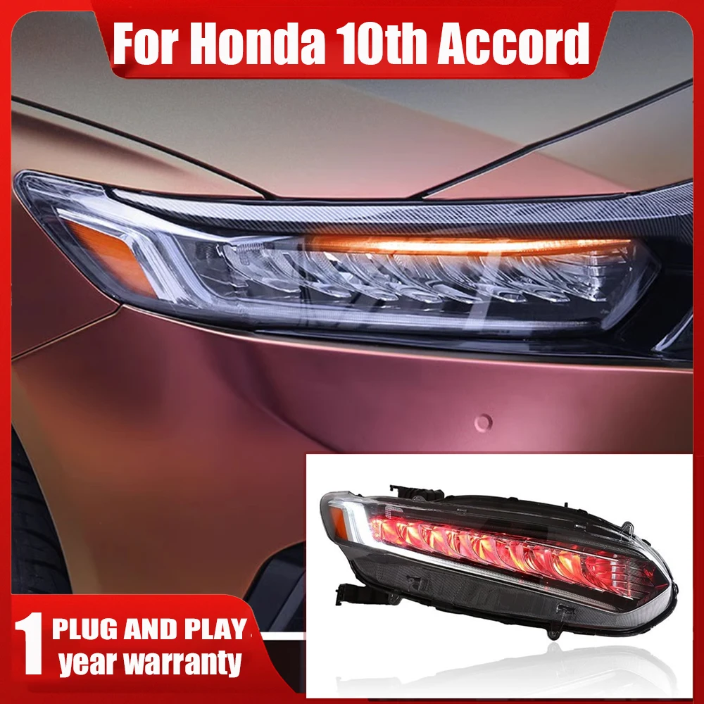 

2pcs LED Headlight For Honda Accord 10th Generation 2018-2022 Sequential Dynamic Turn Signal Lights headlamp Assembly