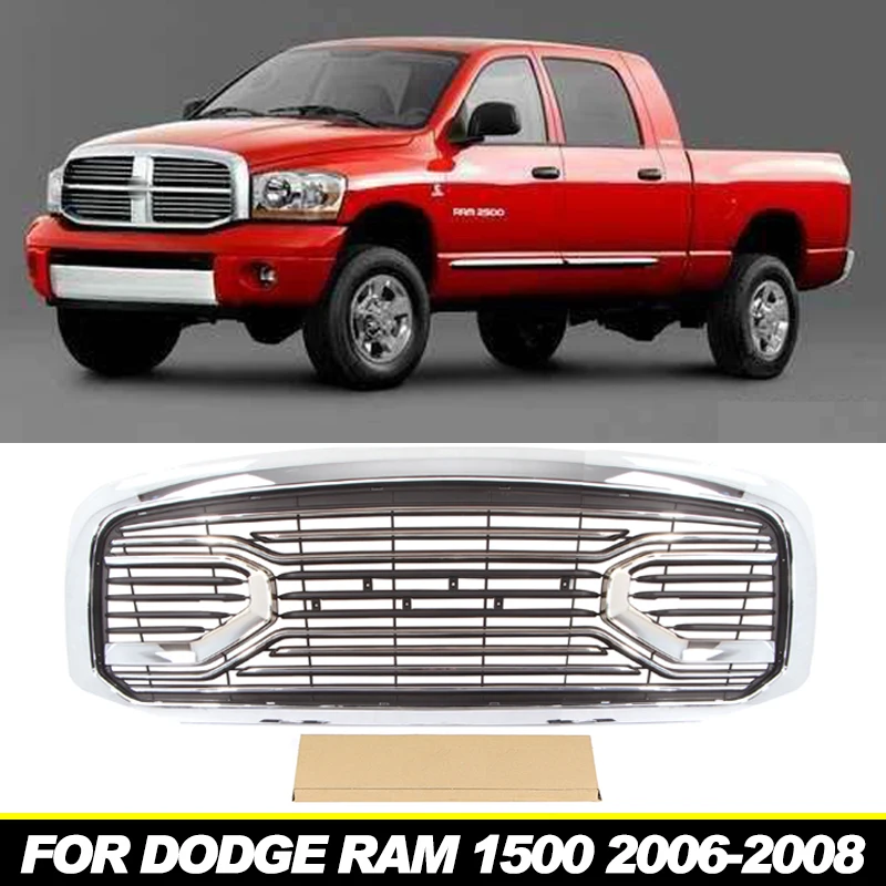 Grill with LED lights front bumper modification accessories decoration Racing grill For DODGE RAM1500 2006 2007 2008